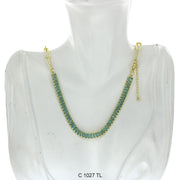 CZ Stones Chocker Chain Necklace C 1027 TL - ChainsOnly