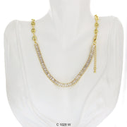 CZ Stones Chocker Chain Necklace C 1028 W - ChainsOnly