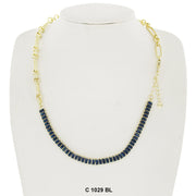CZ Stones Chocker Chain Necklace C 1029 BL - ChainsOnly