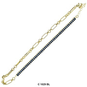 CZ Stones Chocker Chain Necklace C 1029 BL - ChainsOnly