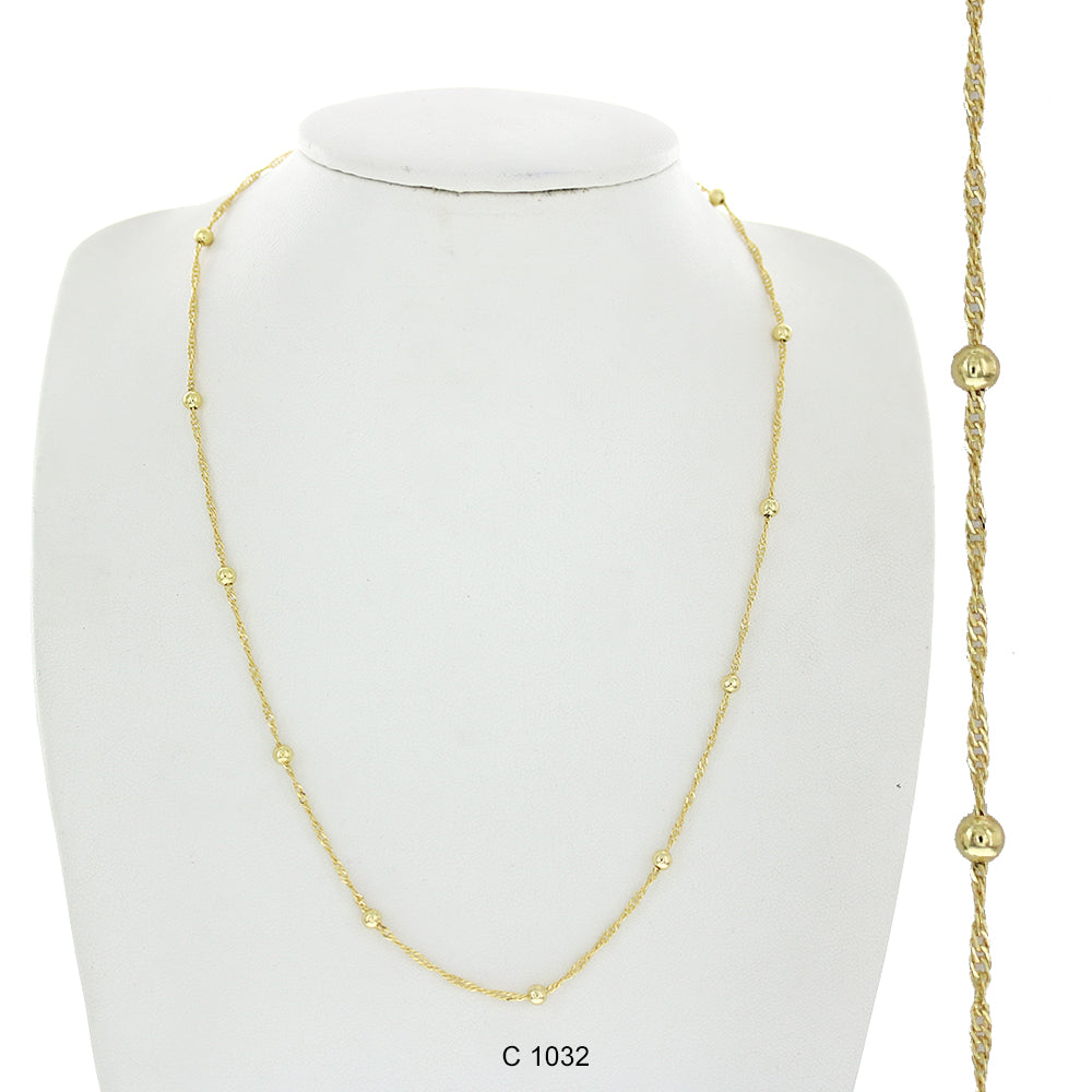 Gold Plated Beads Chain C 1032 - ChainsOnly