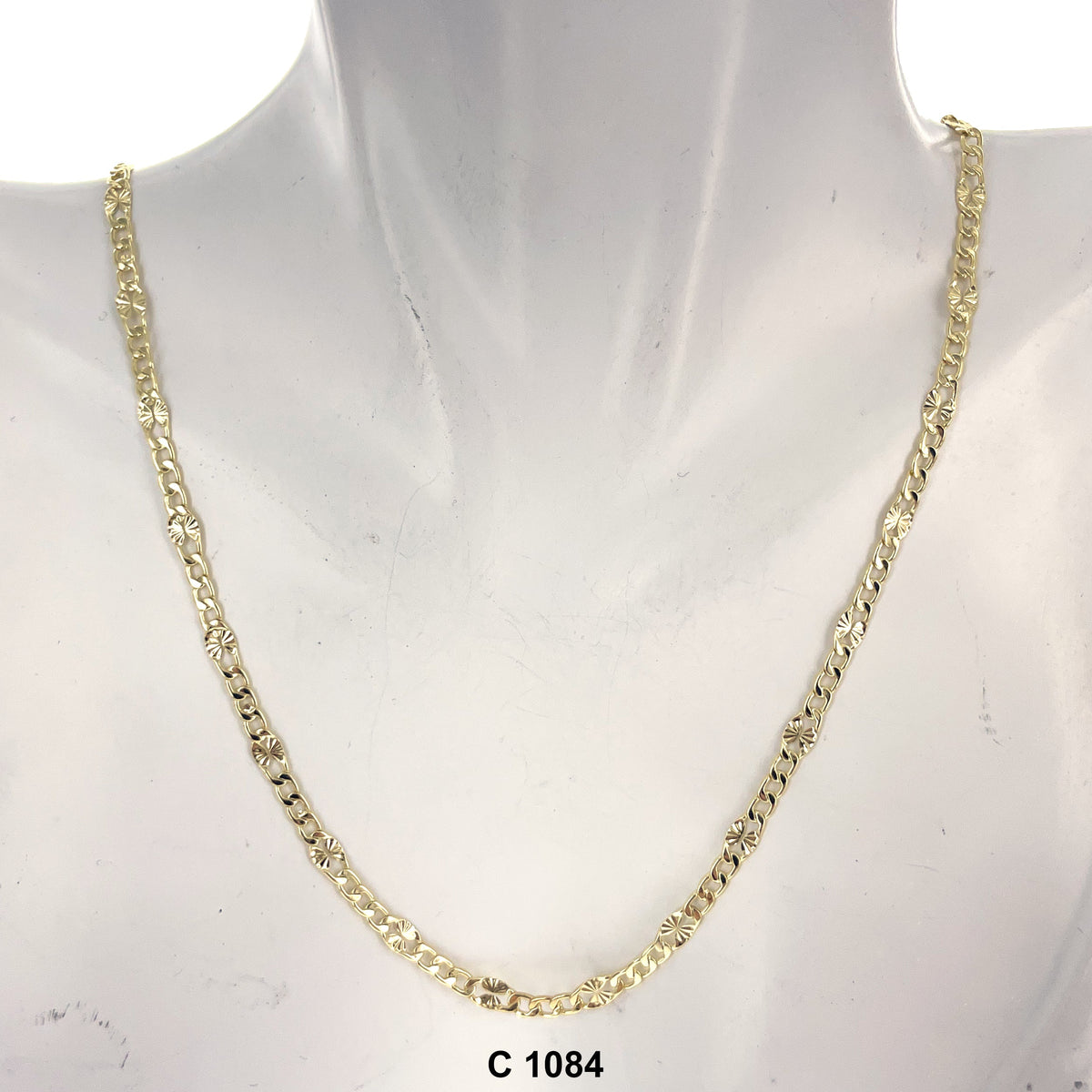 3.5 MM Valentino Flower Link Chain C 1084 - ChainsOnly