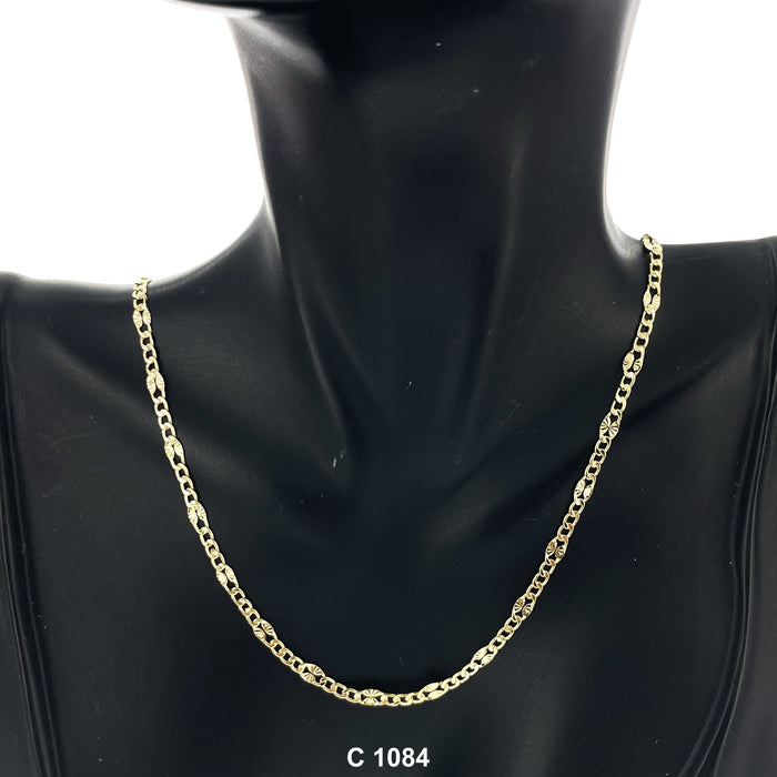 3.5 MM Valentino Flower Link Chain C 1084 - ChainsOnly