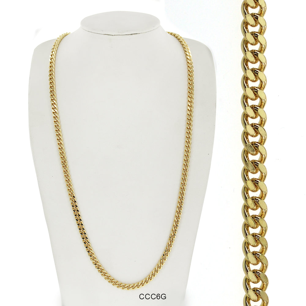 6 MM Concave Cuban Chain CCC6G - ChainsOnly