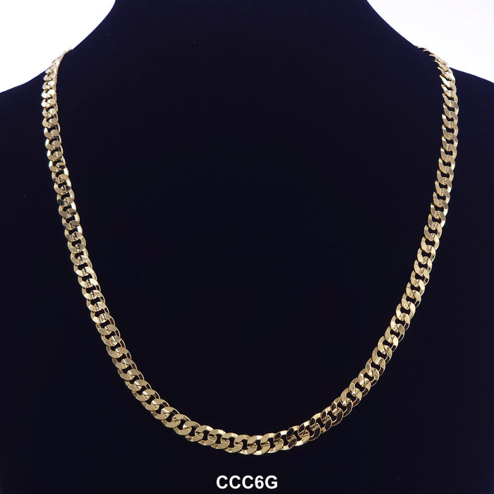 6 MM Concave Cuban Chain CCC6G - ChainsOnly