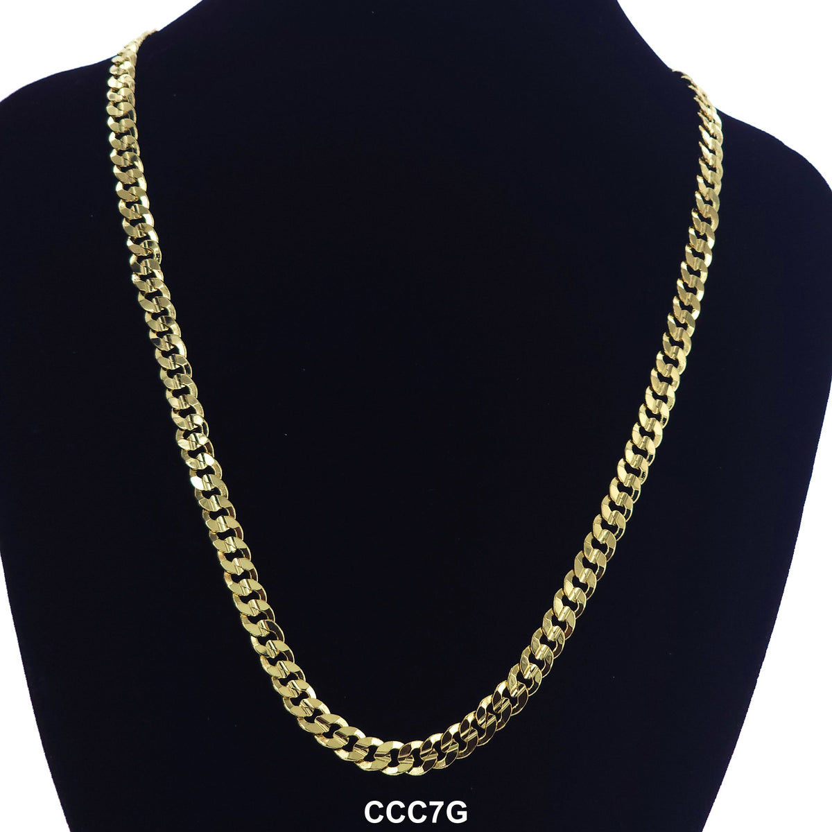 7 MM Concave Cuban Chain CCC7G - ChainsOnly