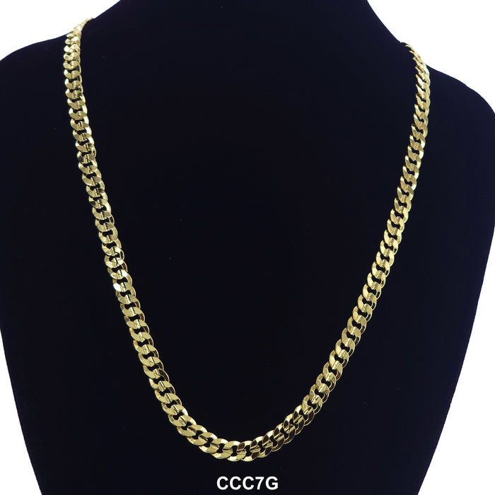 7 MM Concave Cuban Chain CCC7G - ChainsOnly