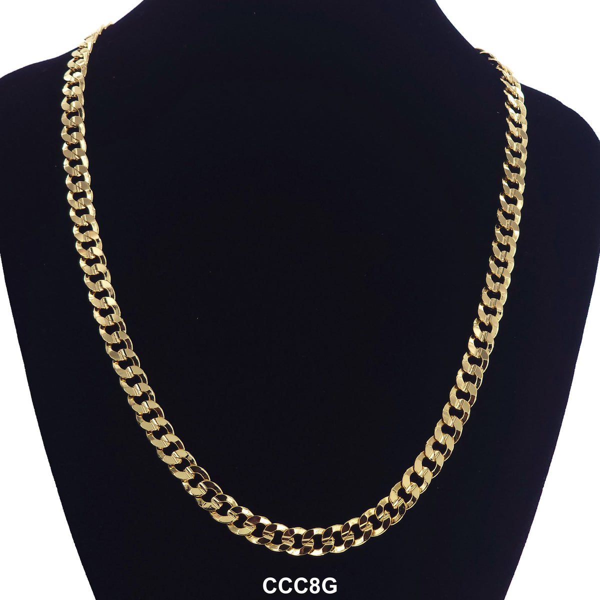8 MM Concave Cuban Chain CCC8G - ChainsOnly