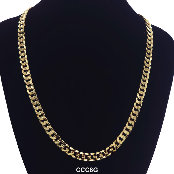 8 MM Concave Cuban Chain CCC8G - ChainsOnly