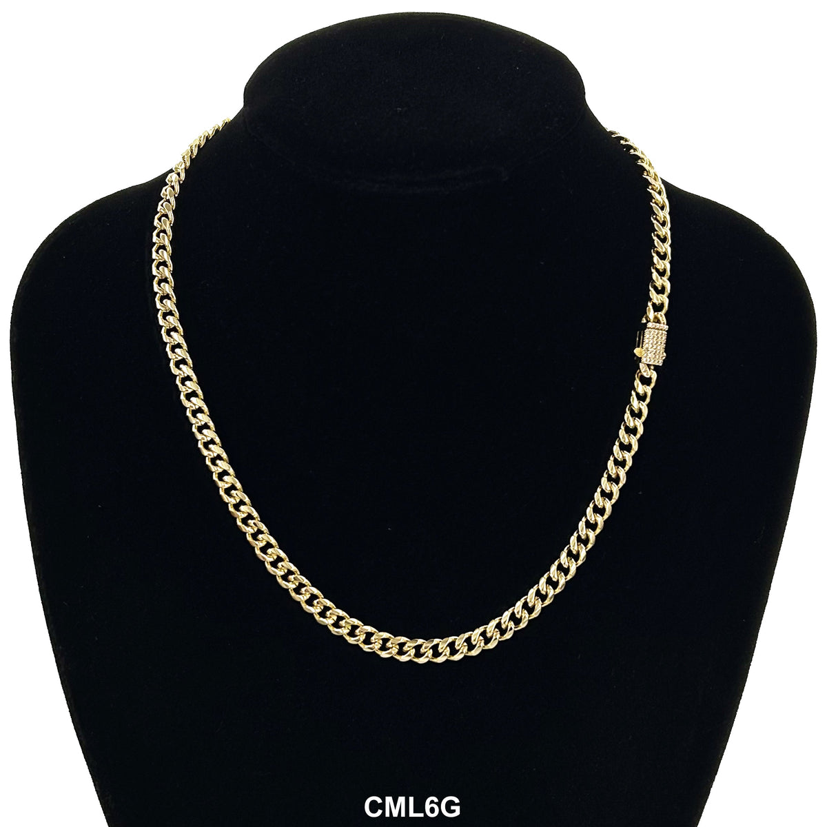 6 MM Monaco Lock Cuban Chain CML6G - ChainsOnly