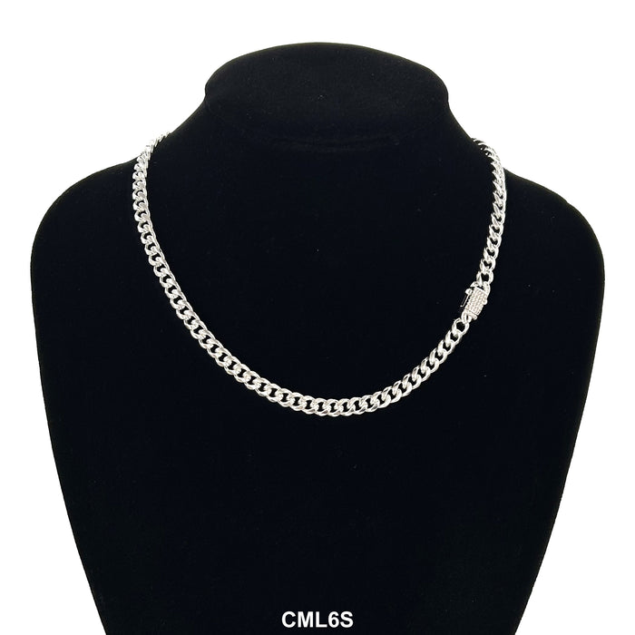 6 MM Monaco Lock Cuban Chain CML6S - ChainsOnly