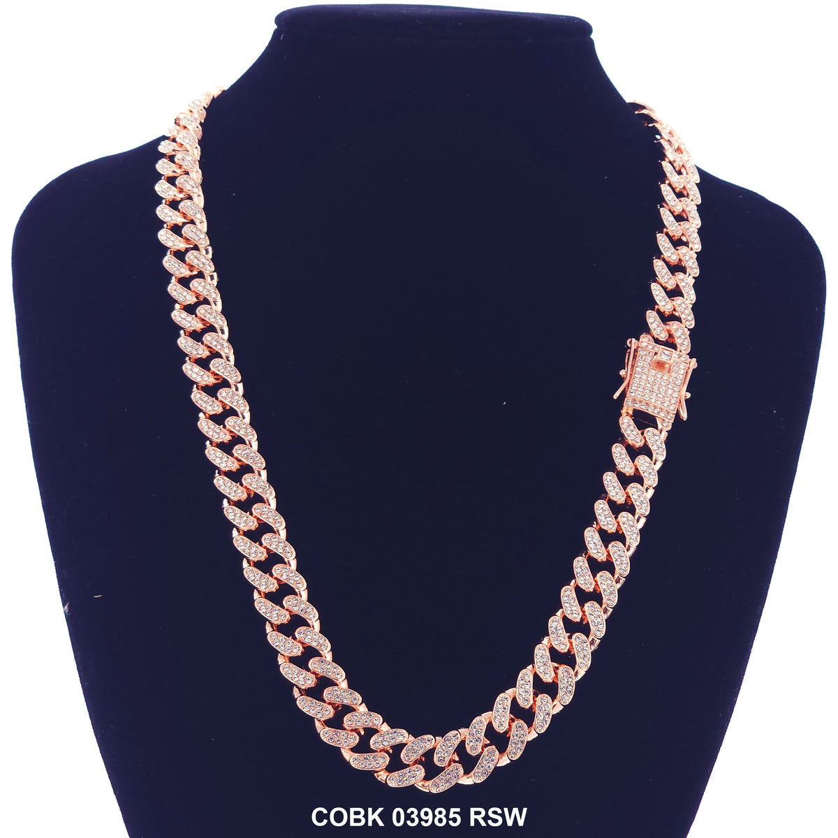 13 MM Hip Hop Necklace COBK 03985 RSW - ChainsOnly
