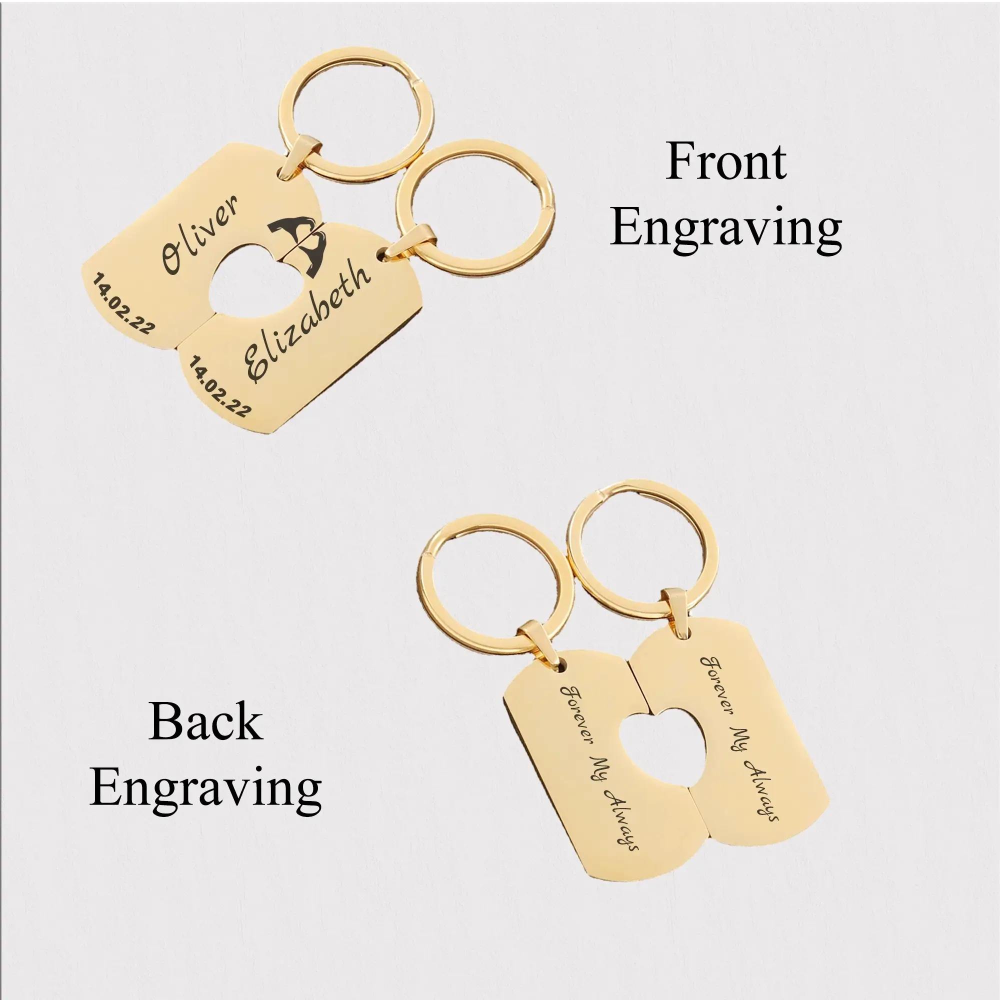  Set of Two Personalized Keychains