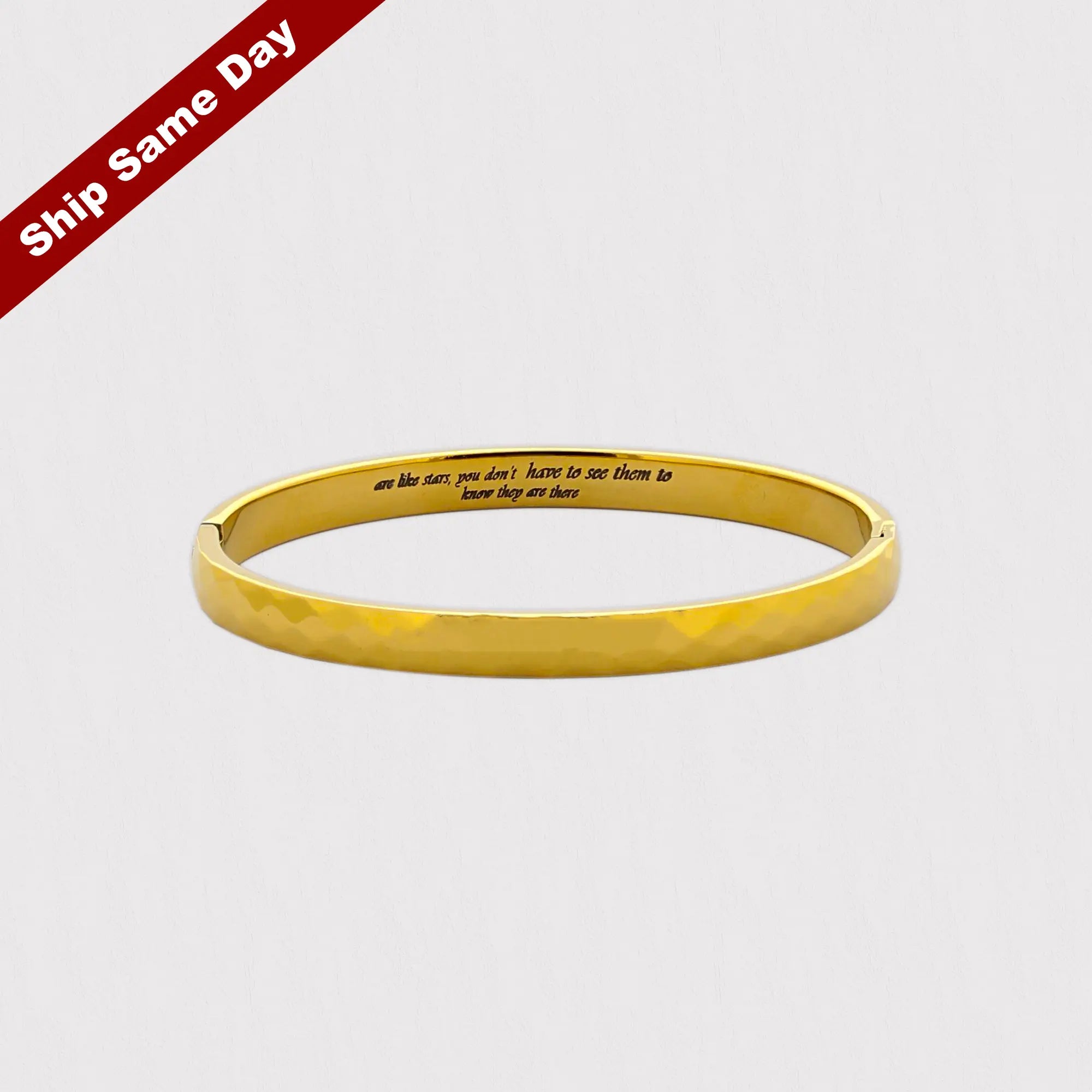Engravable Gold Bangle Bracelet