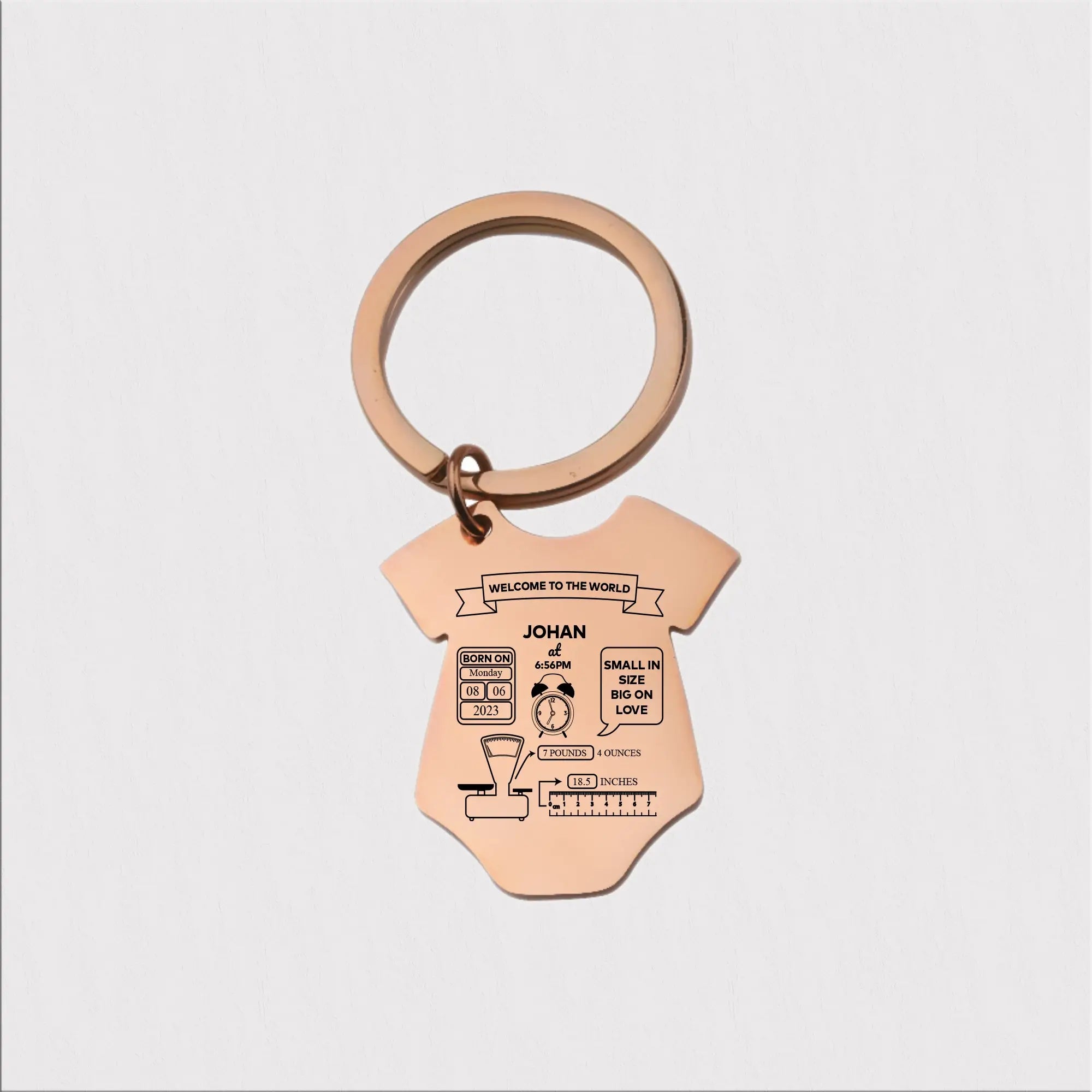 Mommy Keychain, Name Date Of Birth Weight Time Height