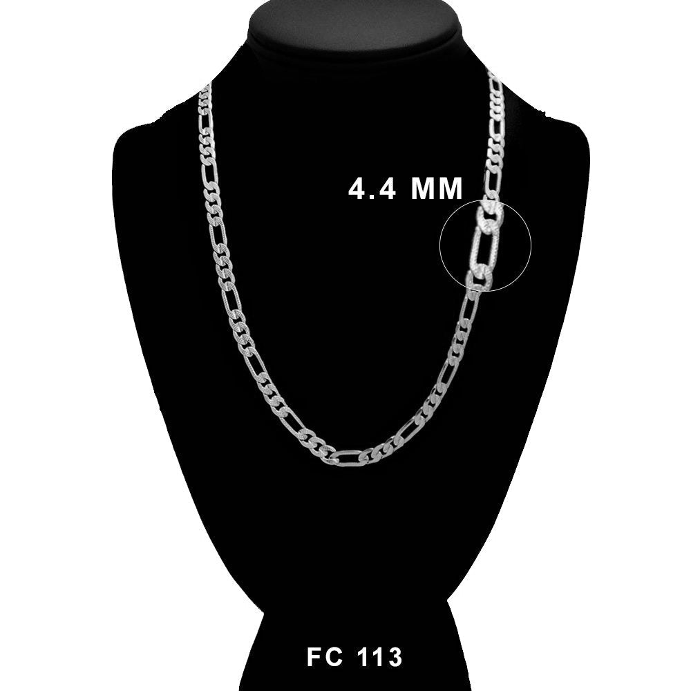 4.4 MM Diamond Cut Figaro Chain FC 113 S - ChainsOnly