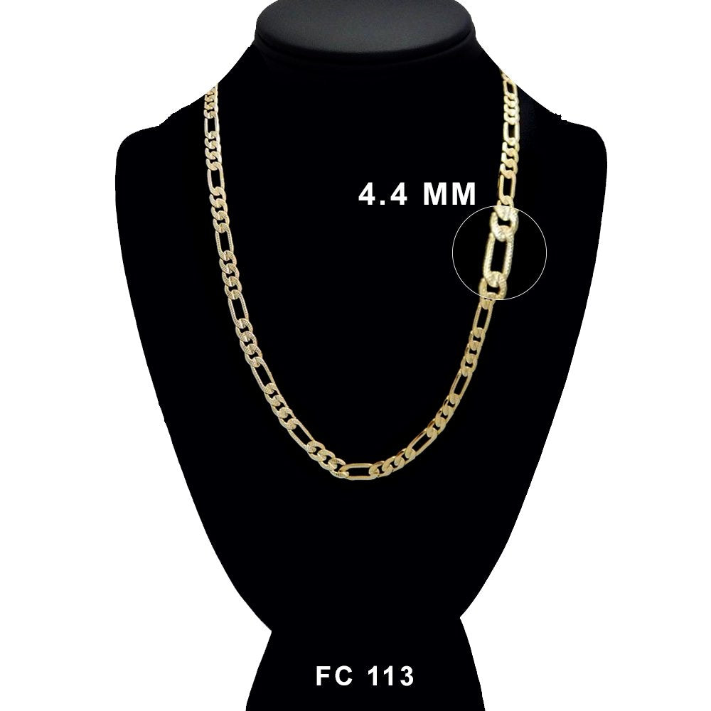 4.4 MM Diamond Cut Figaro Chain FC 113 G - ChainsOnly
