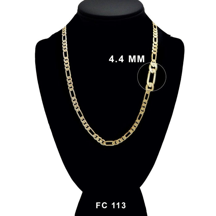 4.4 MM Diamond Cut Figaro Chain FC 113 G - ChainsOnly