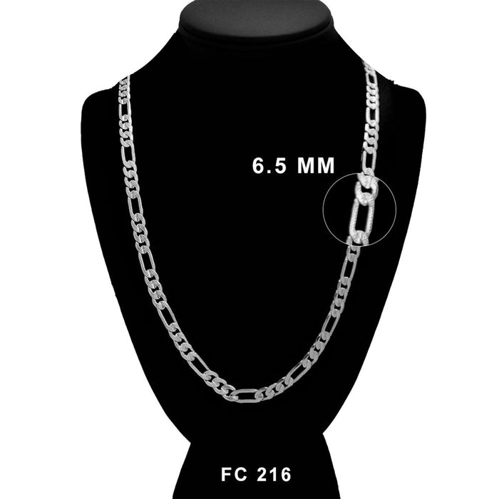 6.5 MM Diamond Cut Figaro Chain FC 216 S - ChainsOnly