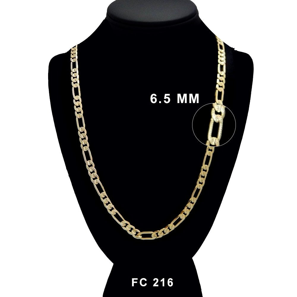 6.5 MM Diamond Cut Figaro Chain FC 216 G - ChainsOnly