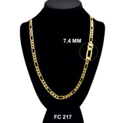 7.4 MM Diamond Cut Figaro Chain FC 217 G - ChainsOnly