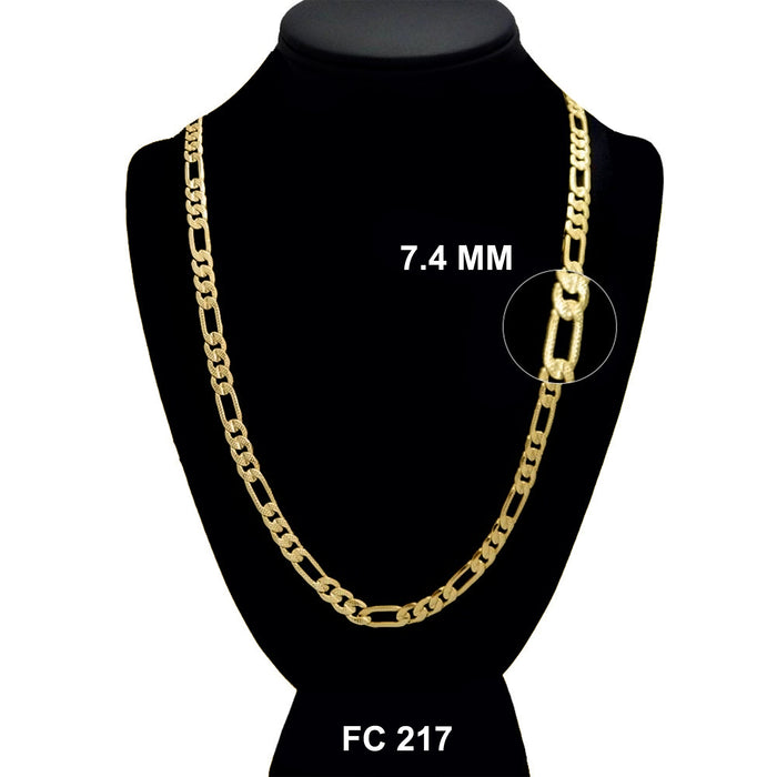 7.4 MM Diamond Cut Figaro Chain FC 217 G - ChainsOnly