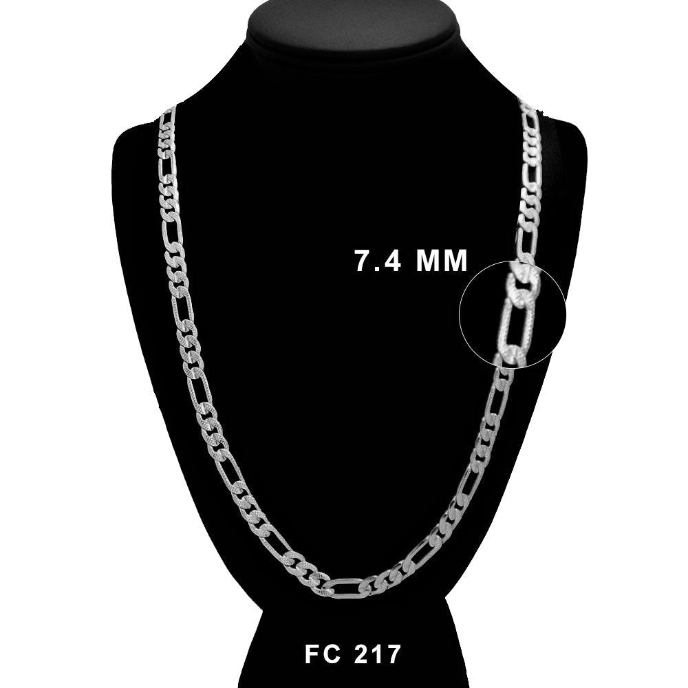 7.4 MM Diamond Cut Figaro Chain FC 217 S - ChainsOnly