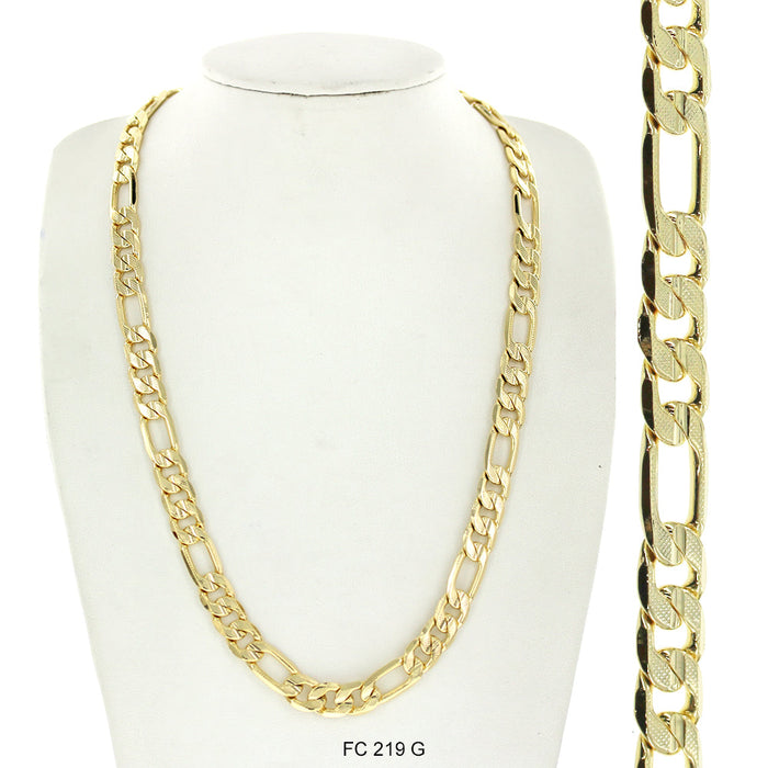 9.5 MM Diamond Cut Figaro Chain FC 219 G - ChainsOnly