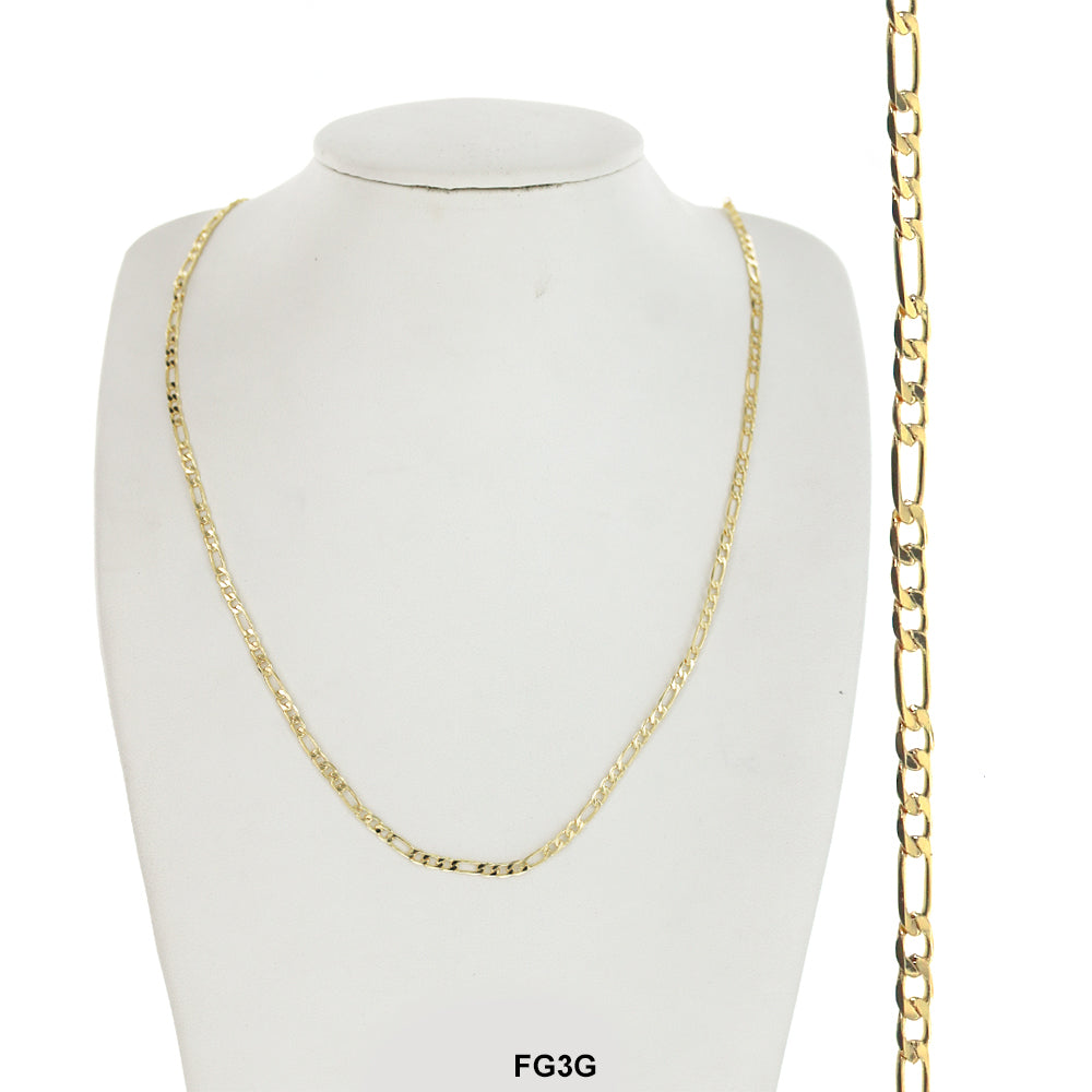 3 MM Figaro Chain FG3G - ChainsOnly