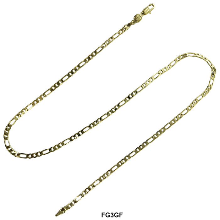 3 MM Figaro Chain FG3GF - ChainsOnly