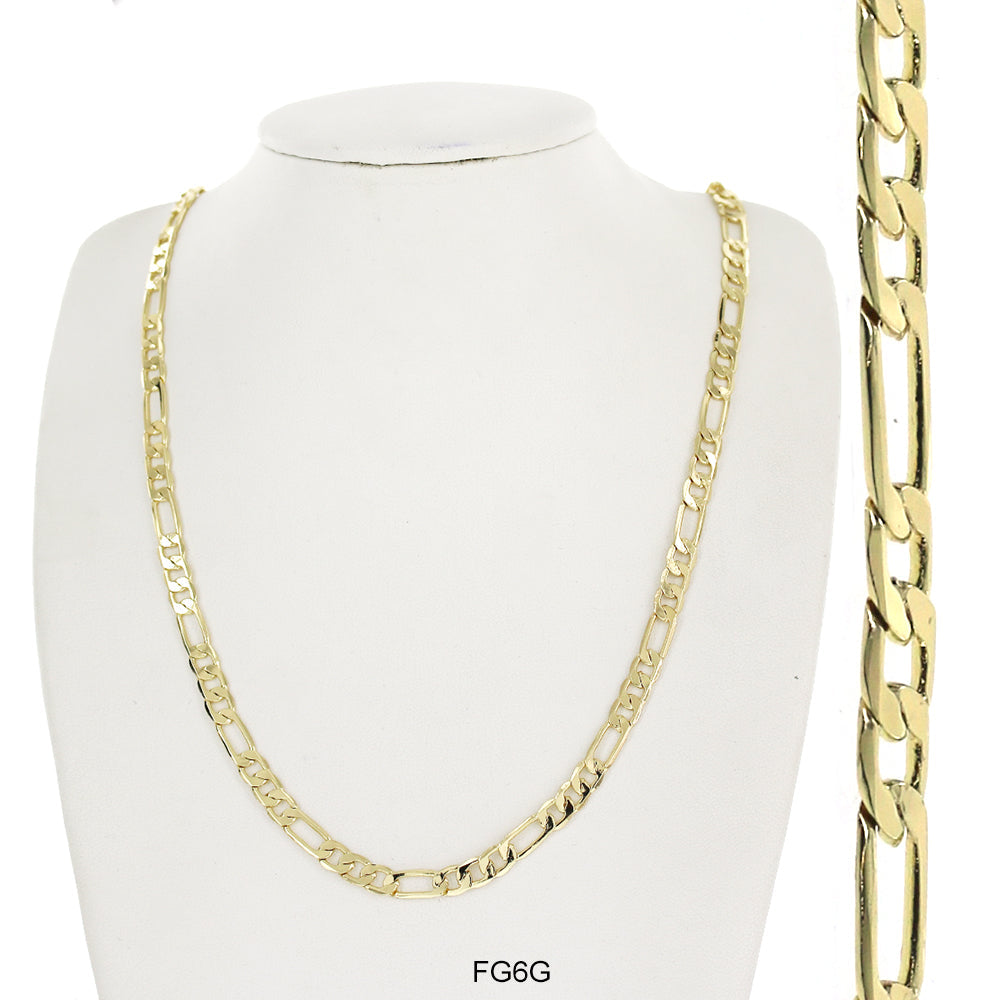 6 MM Figaro Chain FG6G - ChainsOnly