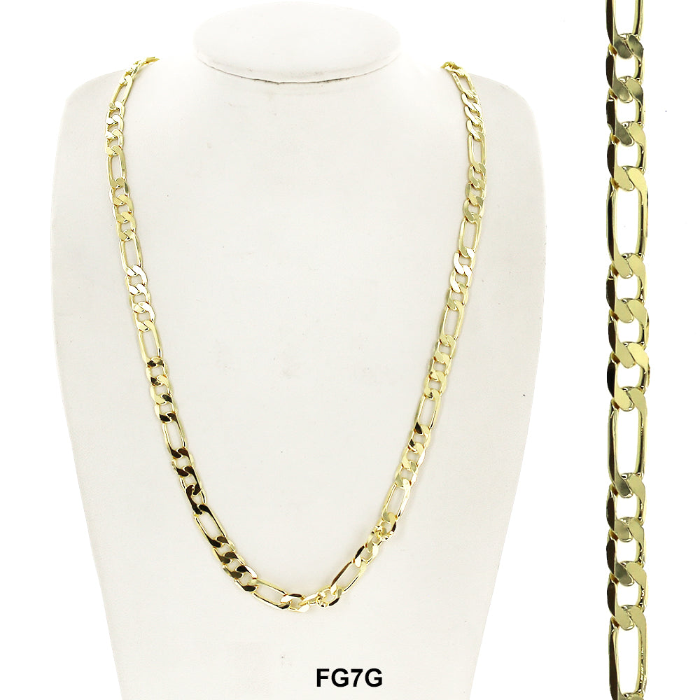 7 MM Figaro Chain FG7G - ChainsOnly