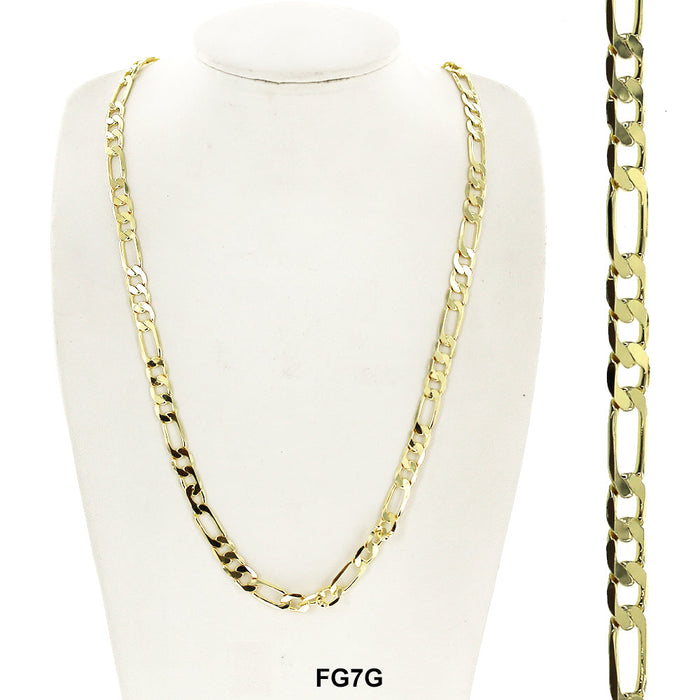7 MM Figaro Chain FG7G - ChainsOnly