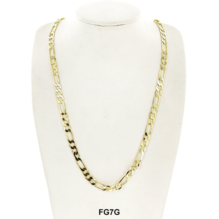7 MM Figaro Chain FG7G - ChainsOnly