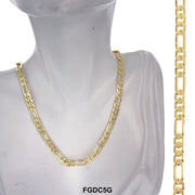 5 MM Diamond Cut Figaro Chain FGDC5G - ChainsOnly