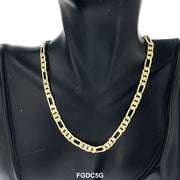 5 MM Diamond Cut Figaro Chain FGDC5G - ChainsOnly