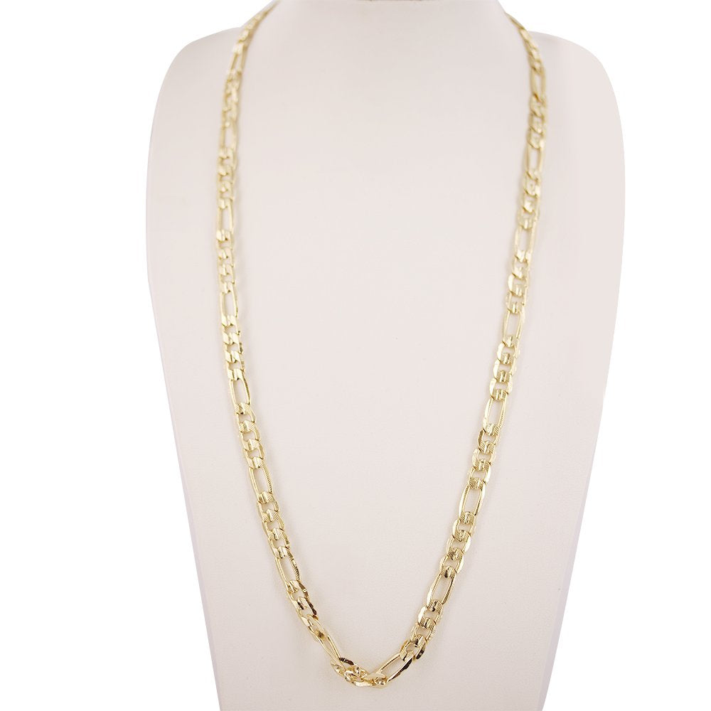 7 MM Diamond Cut Figaro Chain FGDC7G 24" - ChainsOnly