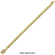 9 MM Cuban Bracelet FSB 1034 G 8.5" Chain - ChainsOnly