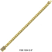 9 MM Cuban Bracelet FSB 1034 G 8" Chain - ChainsOnly