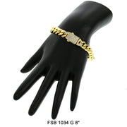 9 MM Cuban Bracelet FSB 1034 G 8" Chain - ChainsOnly