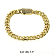 9 MM Cuban Bracelet FSB 1034 G 8" Chain - ChainsOnly