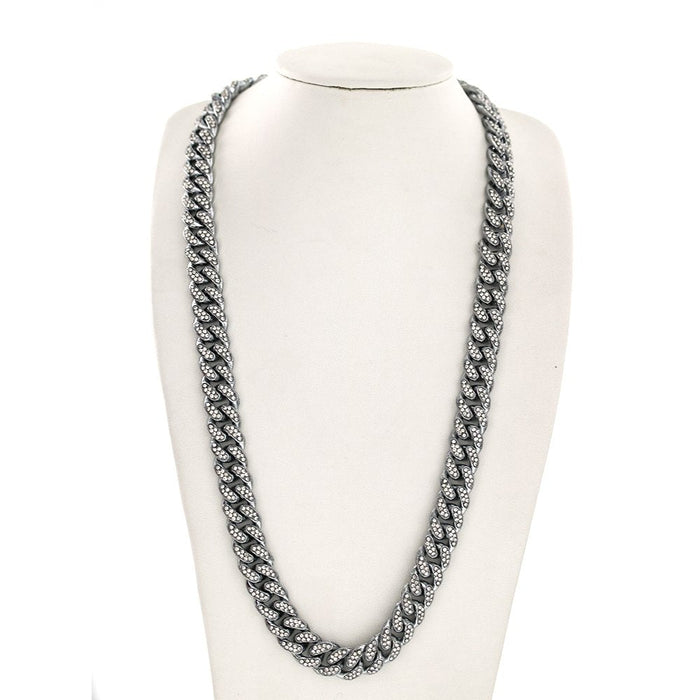 13 MM Full Stones Chain With Stones Lock FSC 1002 S - ChainsOnly