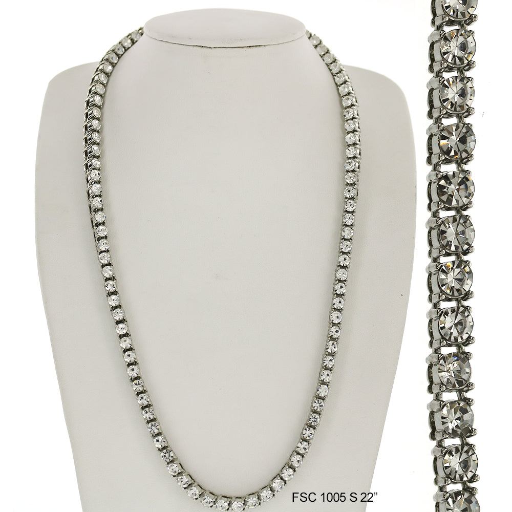 14 MM Full Stones Chain With Stones Lock FSC 1005 S - ChainsOnly