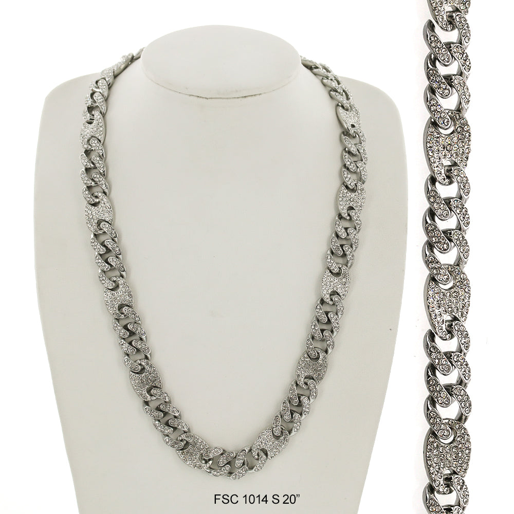 15 MM Full Stones Chain With Stones Lock FSC 1014 S - ChainsOnly