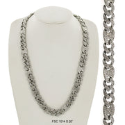 15 MM Full Stones Chain With Stones Lock FSC 1014 S - ChainsOnly