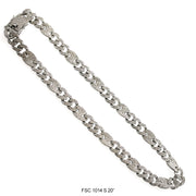 15 MM Full Stones Chain With Stones Lock FSC 1014 S - ChainsOnly