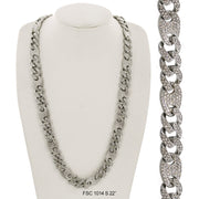 15 MM Full Stones Chain With Stones Lock FSC 1014 S - ChainsOnly