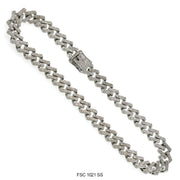 15 MM Full Stones Chain With Stones Lock FSC 1021 SS - ChainsOnly