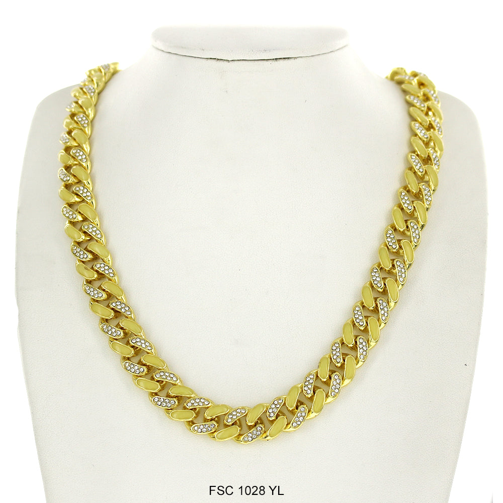 Stones With Enamel Color Chain FSC 1028 YL - ChainsOnly