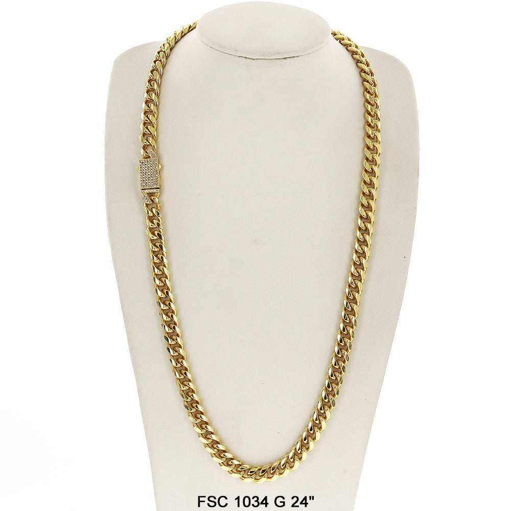9 MM Cuban Chain FSC 1034 G 24" - ChainsOnly